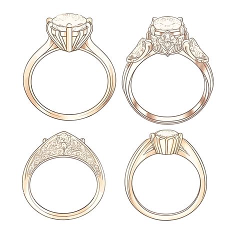 Anneaux De Solitaire De Style Croquis Complexes Pour L'âme Créative ...