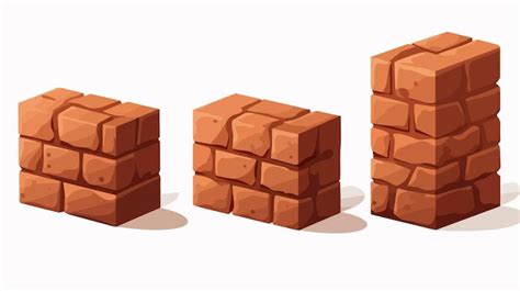 Colorful Cartoon Bricks on White Background Vector Illustration ...