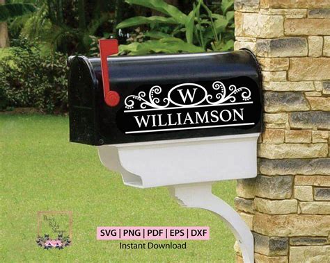 Personalized Mailbox Monogram Decal SVG, Last Name, Initial Design ...