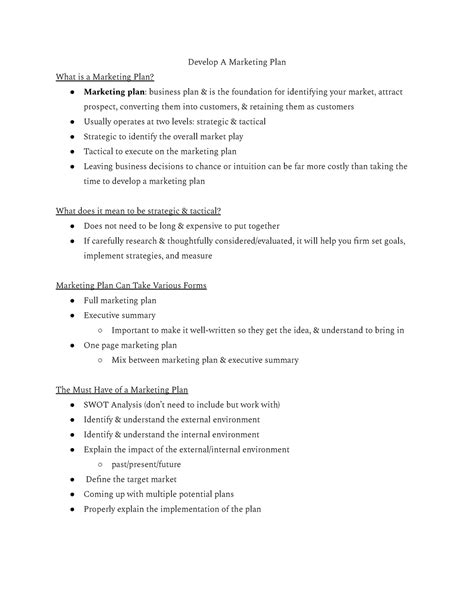 Strategic Marketing - Notes from First part of semester - Develop A ...