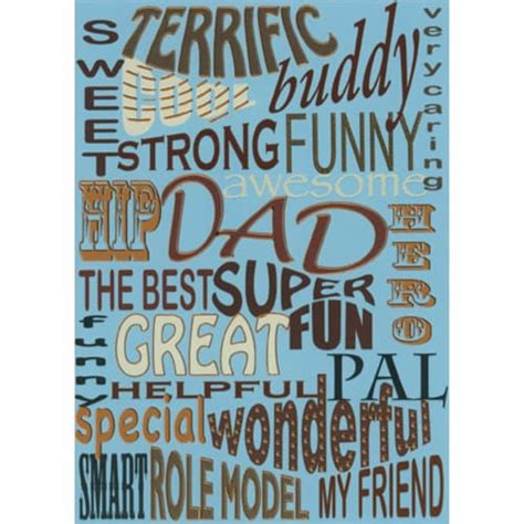 Designer Greetings Positive Words on Blue: Terrific, Cool, Buddy Father ...