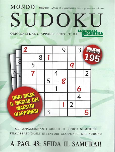 Mondo Sudoku - n. 195 - mensile -novembre 2021 - | Italiano EDICOLA SHOP