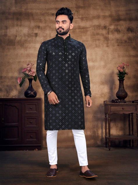 Punjabi Kurta Pure Cotton Embroidered Men's Kurta Payjama - Etsy