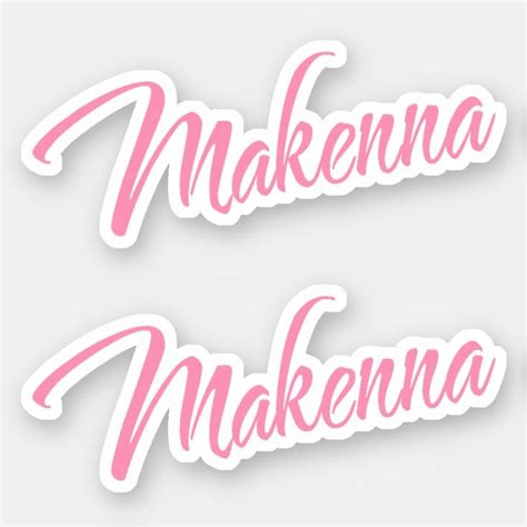 Makenna Decorative Name in Pink x2 Sticker | Zazzle | Name in cursive ...