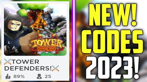 FUTURE CODES!! | *NEW* ROBLOX TOWER DEFENDERS! CODES 2023! - YouTube