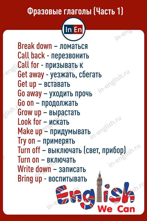 Популярные фразовые глаголы в английском языке