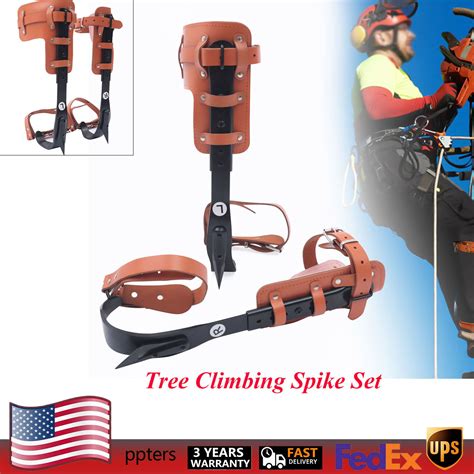 Adjustable Tree Climbing Spike Set Pole Climbing Spurs Steel Climber ...