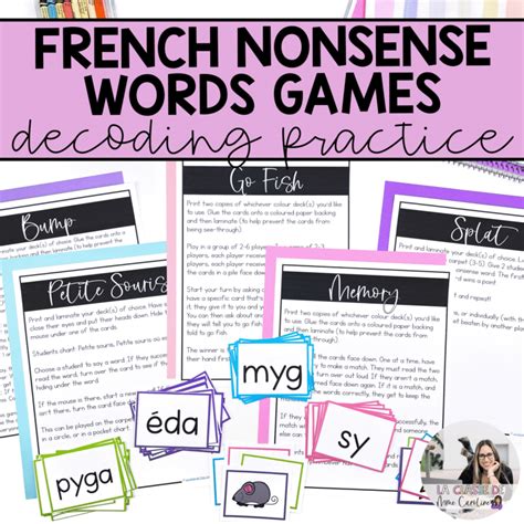 French Nonsense Word Games for Practicing Decoding Skills | French ...