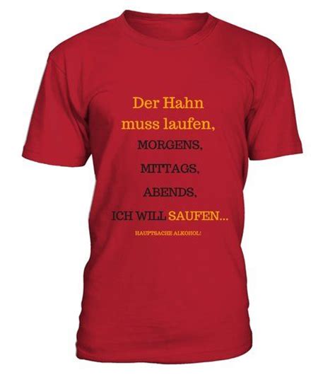 Saufen Morgens Mittags Abends Ich will Saufen... - Rundhals T-Shirt ...