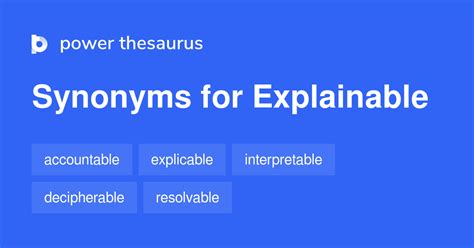 EXPLAINABLE Synonyms: 145 Similar Words & Phrases