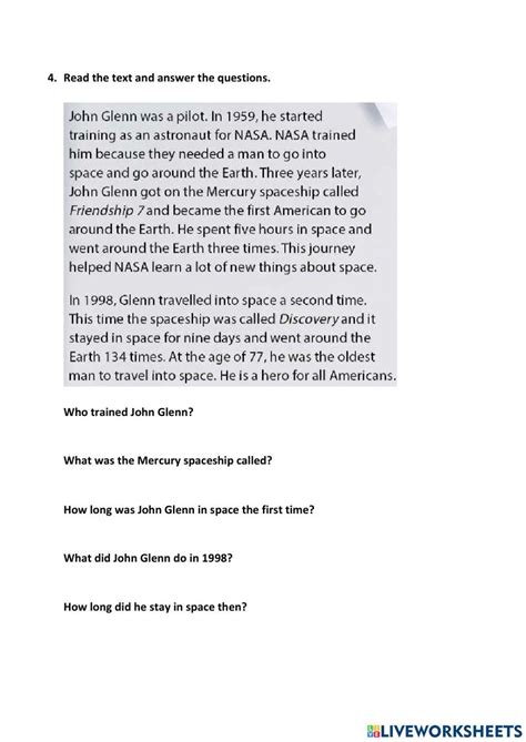 Reading comprehension online exercise for elementary | Live Worksheets