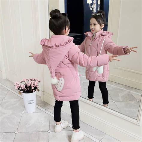 Buy Children's Fur Girls Coat Russian Winter Jacket For Teenage Girls ...
