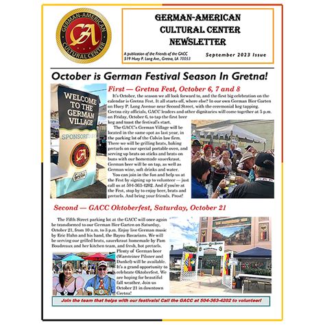 September 2023 Newsletter - German-American Cultural Center & Museum