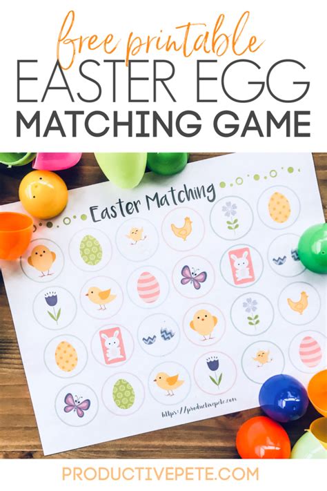 A Unique Printable Easter Matching Game using Easter Eggs - Productive Pete