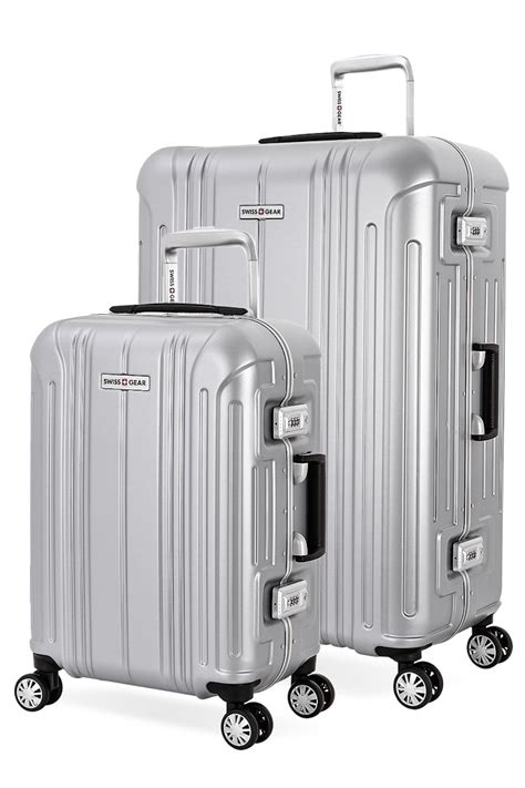 Swissgear 6595 Deluxe Framed Hardside Spinner 2pc Luggage Set - Silver