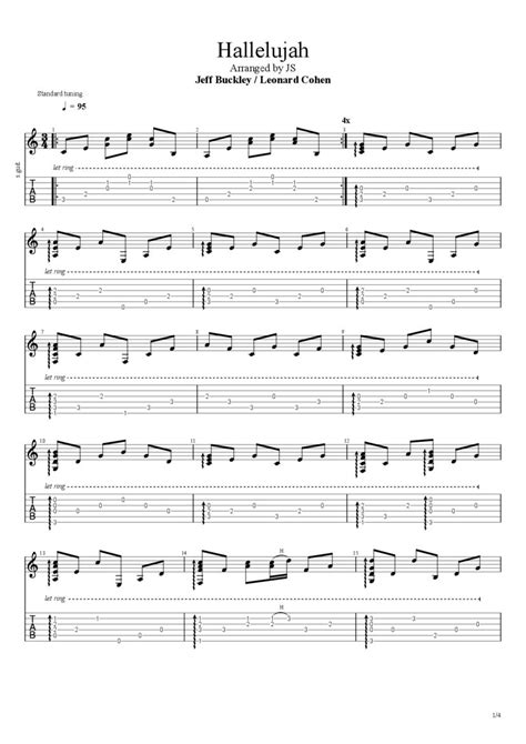 Hallelujah - Fingerstyle Guitar Cover Tab - JS WAVE Fingerstyle