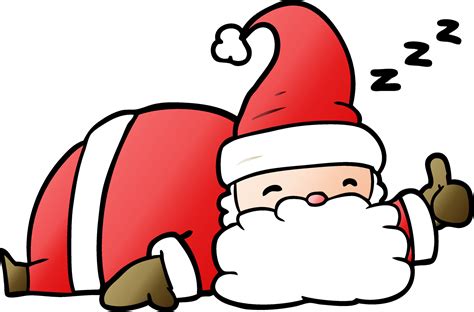 cartoon sleepy santa giving thumbs up symbol 12398321 Vector Art at ...