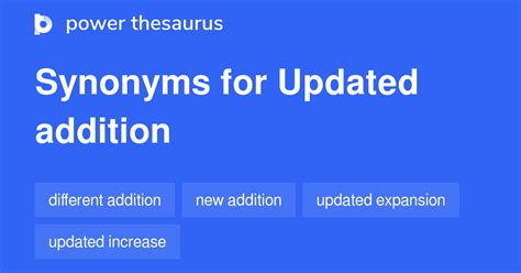 Updated Addition synonyms - 33 Words and Phrases for Updated Addition