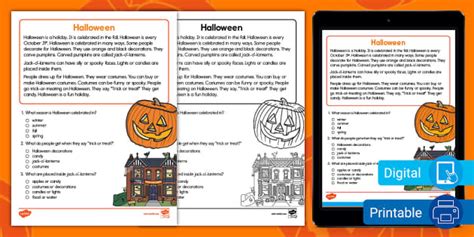 Reading Comprehension for Halloween ELA | Twinkl USA