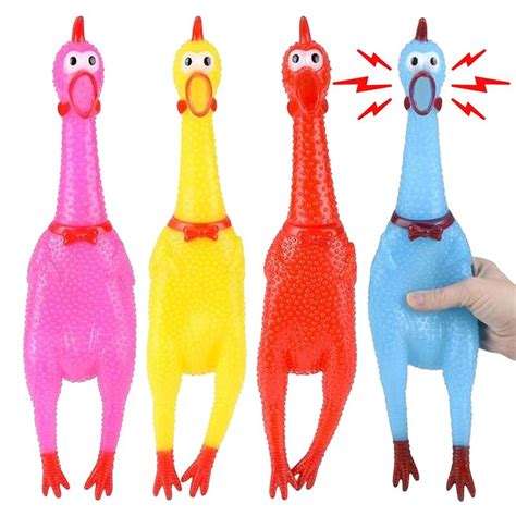 ArtCreativity Screaming Chicken Toys, Set of 4, Practical Joke Rubber ...