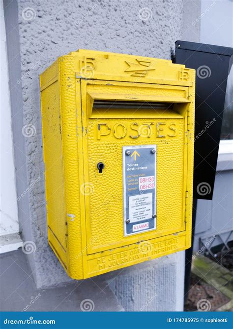 France French Post Office Yellow Mailbox Editorial Image - Image of ...