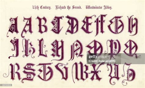 14th Century Style Alphabet High-Res Vector Graphic - Getty Images