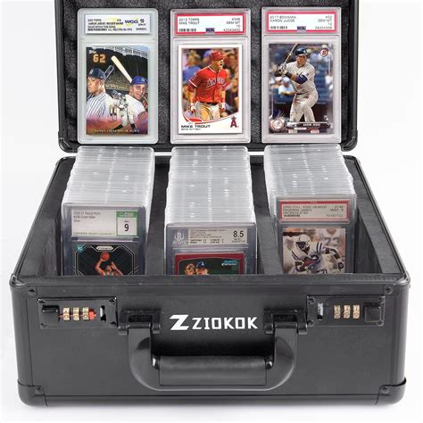 Graded Card Storage Box with Coded Lock, 120 BGS SGC PSA Slab Case, Waterproof Sports Card Display Case, Easy to Carry (3 Slots)