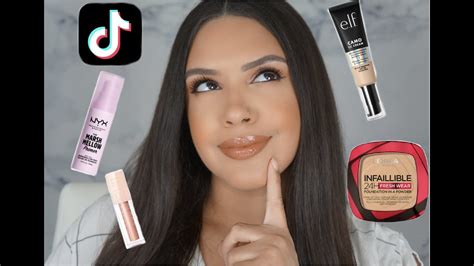 Trying TikTok Famous Makeup Drugstore Products | Viral Drugstore Makeup ...
