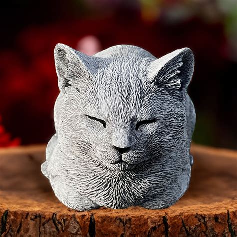 Realistic Cat Statue Outdoor Cat Sculpture Cat Garden Decor Cat Garden ...
