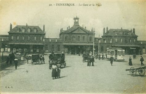 Dunkerque - La gare et la place - Carte postale ancienne et vue d'Hier ...