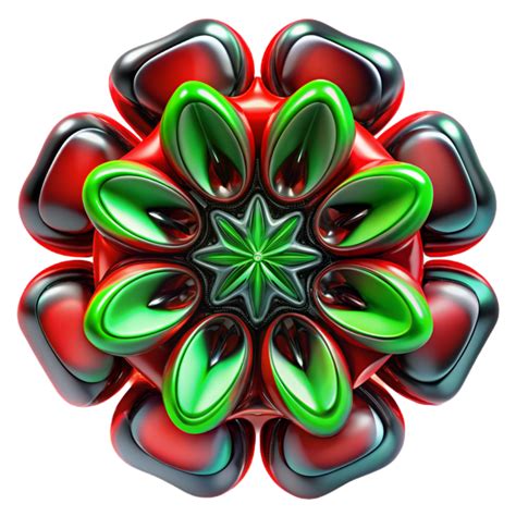 dramatic artistic Abstract Red and Green 3D Floral Design premium ...