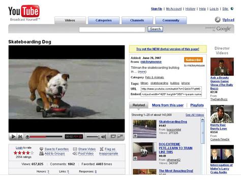 First YouTube Layout. (2006) : r/nostalgia