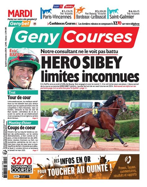 Geny Courses N°20241104 du 04 novembre 2024 à télécharger sur iPad