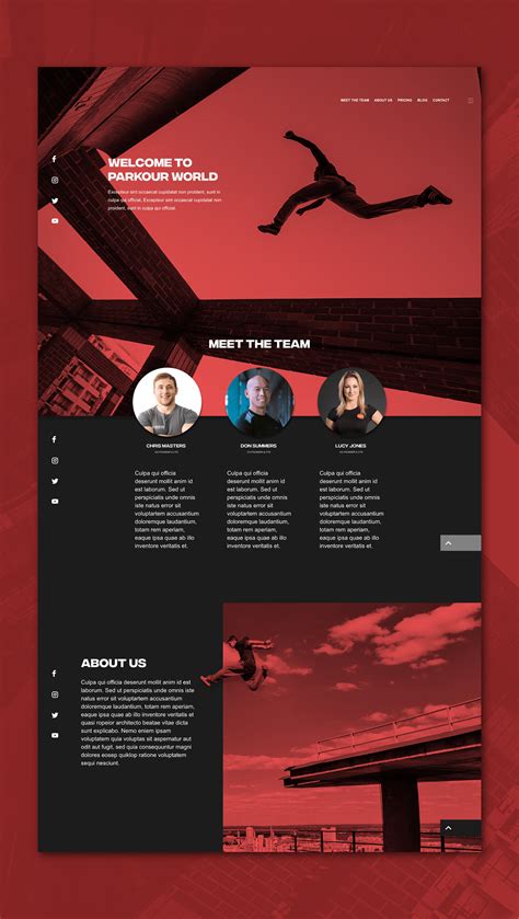 Parkour World - Web Design on Behance