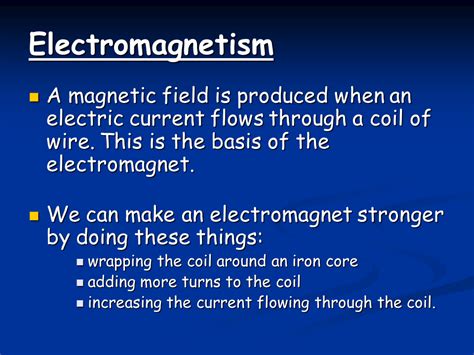 Electromagnetism + bell - Presentation Physics