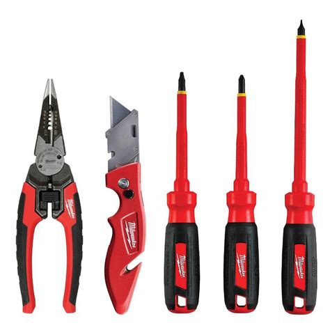 Electrician's Hand Tool Combo Kit (5-Piece)-48-22-0003B - The Home Depot