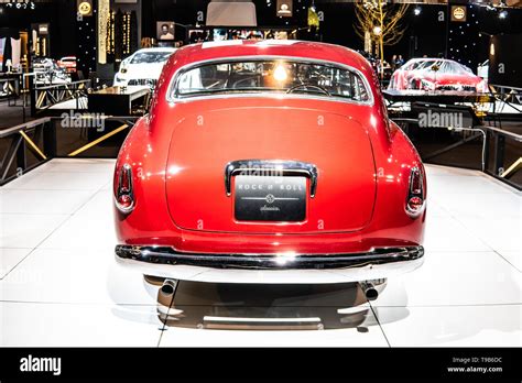 Brussels, Belgium, Jan 18, 2019: old red classic supercar Ferrari 340 ...