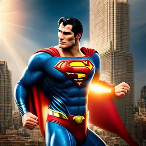 Photorealistic Superman, Full Body Action Pose, Hype...