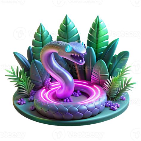 néon serpent dans tropical scène une vibrant représentation de une ...