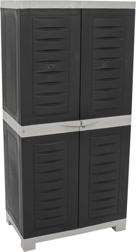 Sunnydaze Lockable Storage Cabinet - Indoor or Garage Storage Cabinet with 3 Adjustable Shelves - 48.75