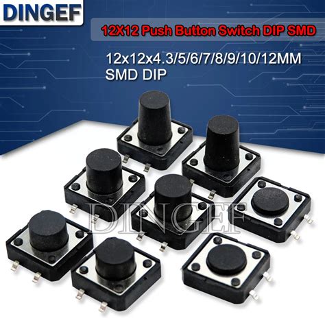 12x12mm Panel PCB Momentary Tactile Tact Mini Push Button Switch DIP ...