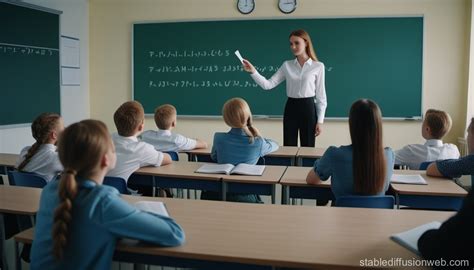 Classroom Russian Language Study with Teacher | Stable Diffusion Online