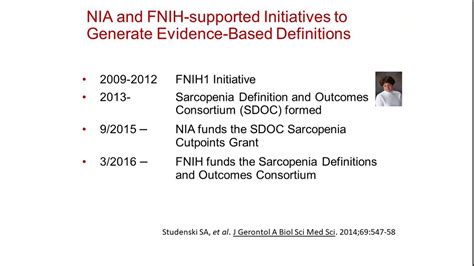 Webinar: Definition Through Consortium A Recap of the Sarcopenia Definitions and Outcomes Consortium