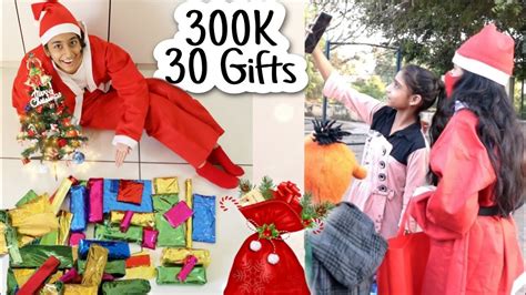 300K 30 Gifts!!!😍 *Santa Claus giving GIFTS!!!*😱🎁 - YouTube