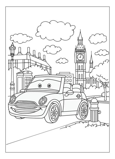 Disney Car Coloring Pages Kids Coloring Book With Stickers / DIY