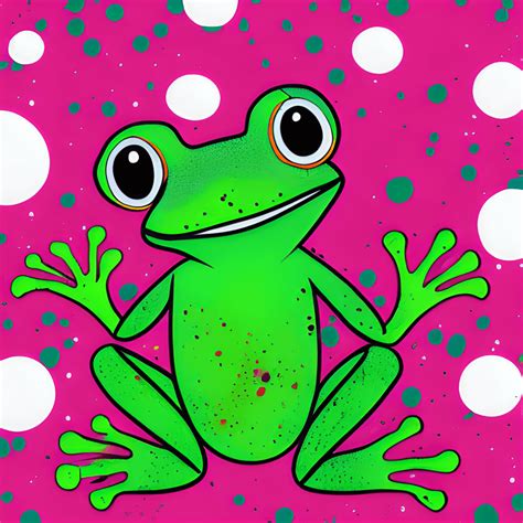 Motif Kawaii Chibi Frog Splatter · Creative Fabrica