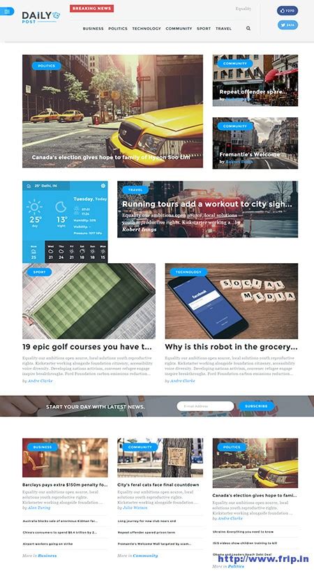 Daily Post News Magazine WordPress Theme By Tesla Themes - Frip.in
