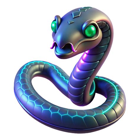 néon serpente uma digital render do uma futurista, biomecânico serpente ...
