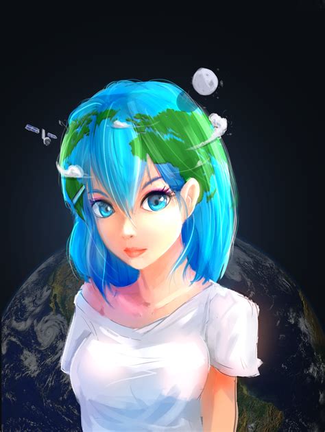 Earth-chan Study by Nobi-D-Nobita | Earth-chan, Anime chibi, Anime
