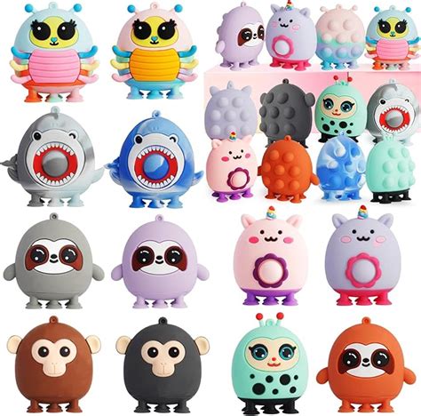 Amazon.com: 3D Pop Silicone Suction Fidget Toys - Pop Animals Goodie ...